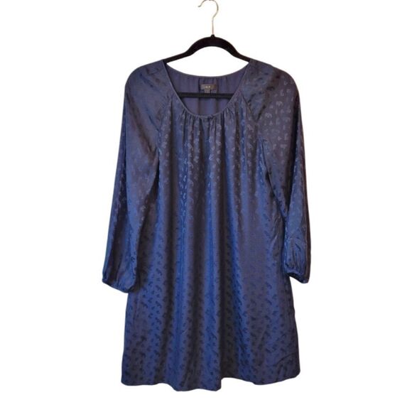 J. Crew Navy Blue 100% Silk Paisley Flowy Dress - Picture 1 of 5
